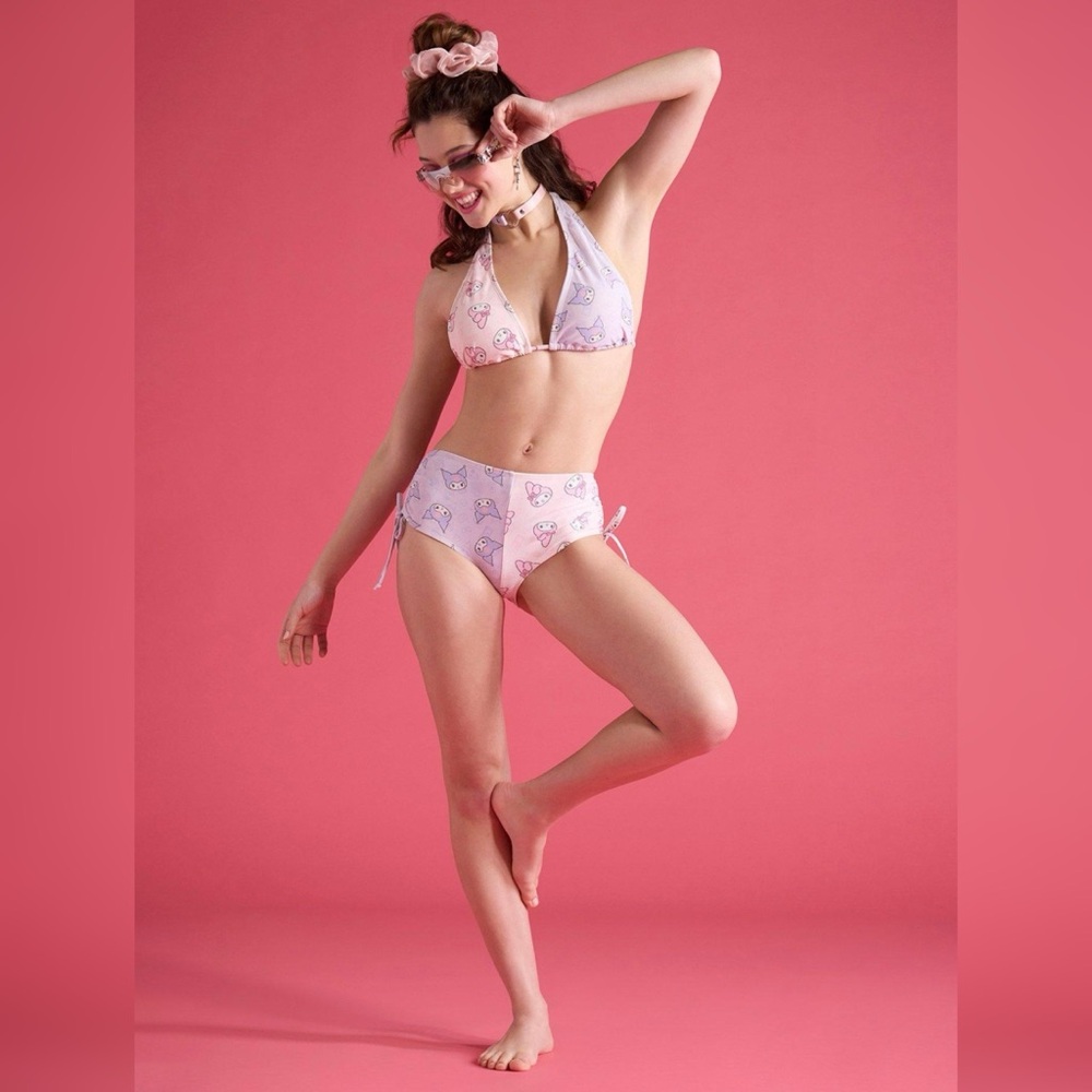 NEW Sanrio Hello Kitty My Melody & Kuromi Split Swim Bikini Bottoms Size Large